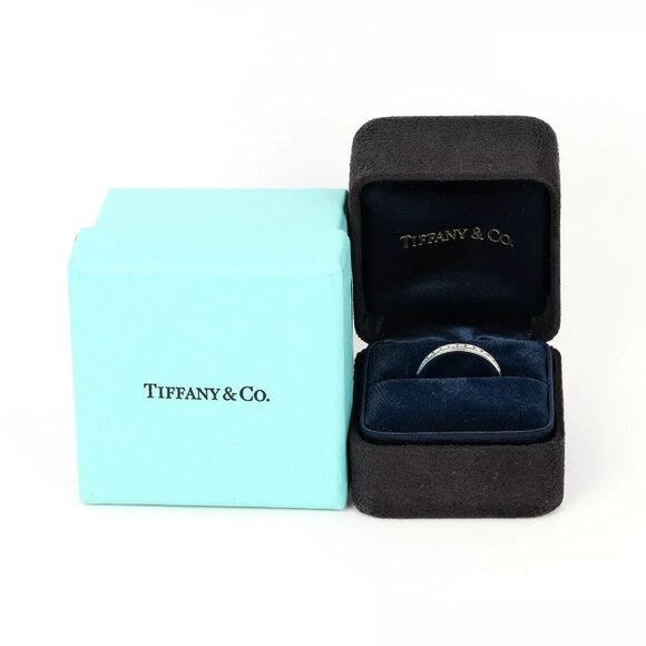 TIFFANY&Co. Setting Half Circle Ring 0.1" model Pt950Platinum/diamond #3.7... - Picture 10 of 10